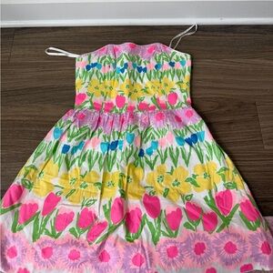 Lilly Pulitzer Women’s Floral Dress with Pink and Yellow Accents